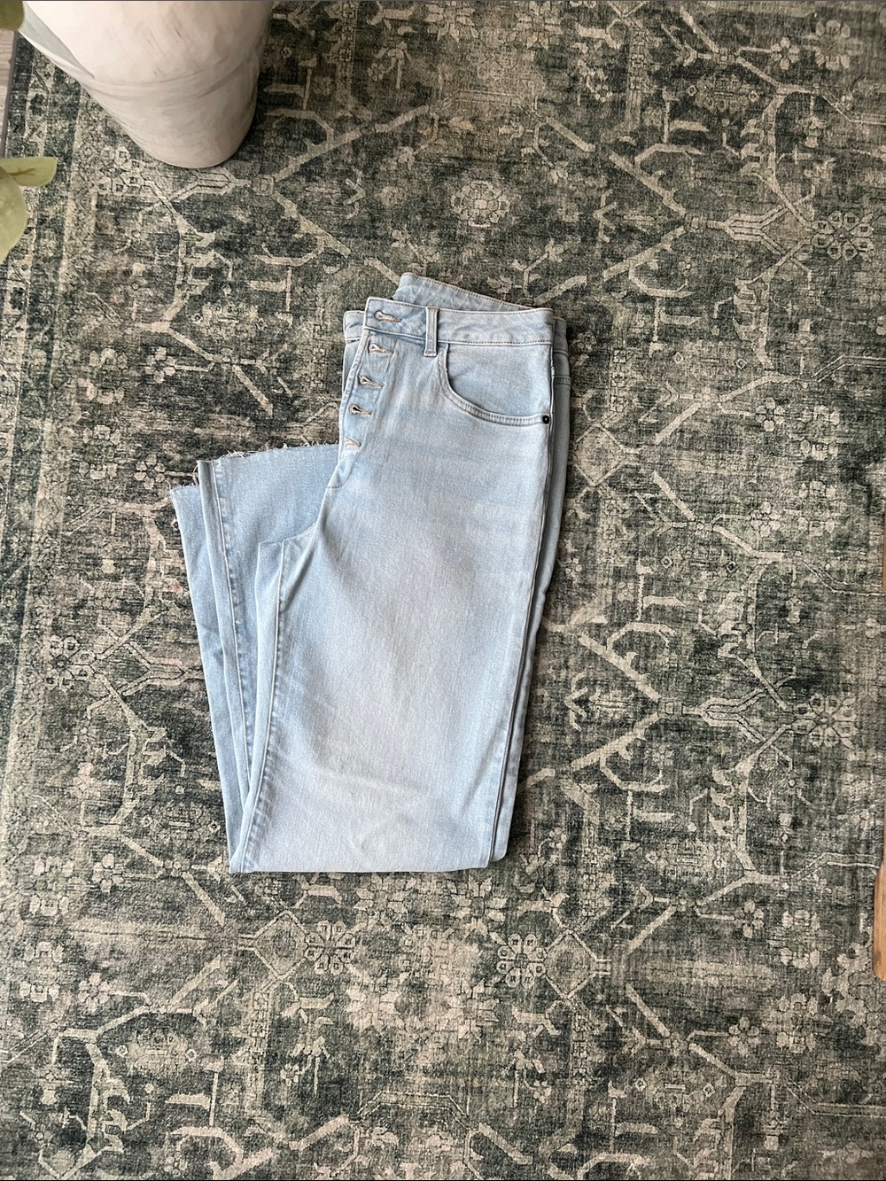 Light Wash High-Rise Button-Fly Jeans